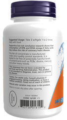 NOW Foods DHA-250 back label shows 50% DHA content
