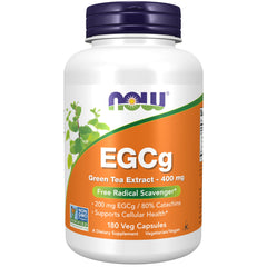 NOW Foods EGCG green tea extract bottle showing 400 mg per capsule for daily wellness