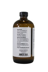NOW Foods eucalyptus oil bottle side view for versatile home uses like cleaning