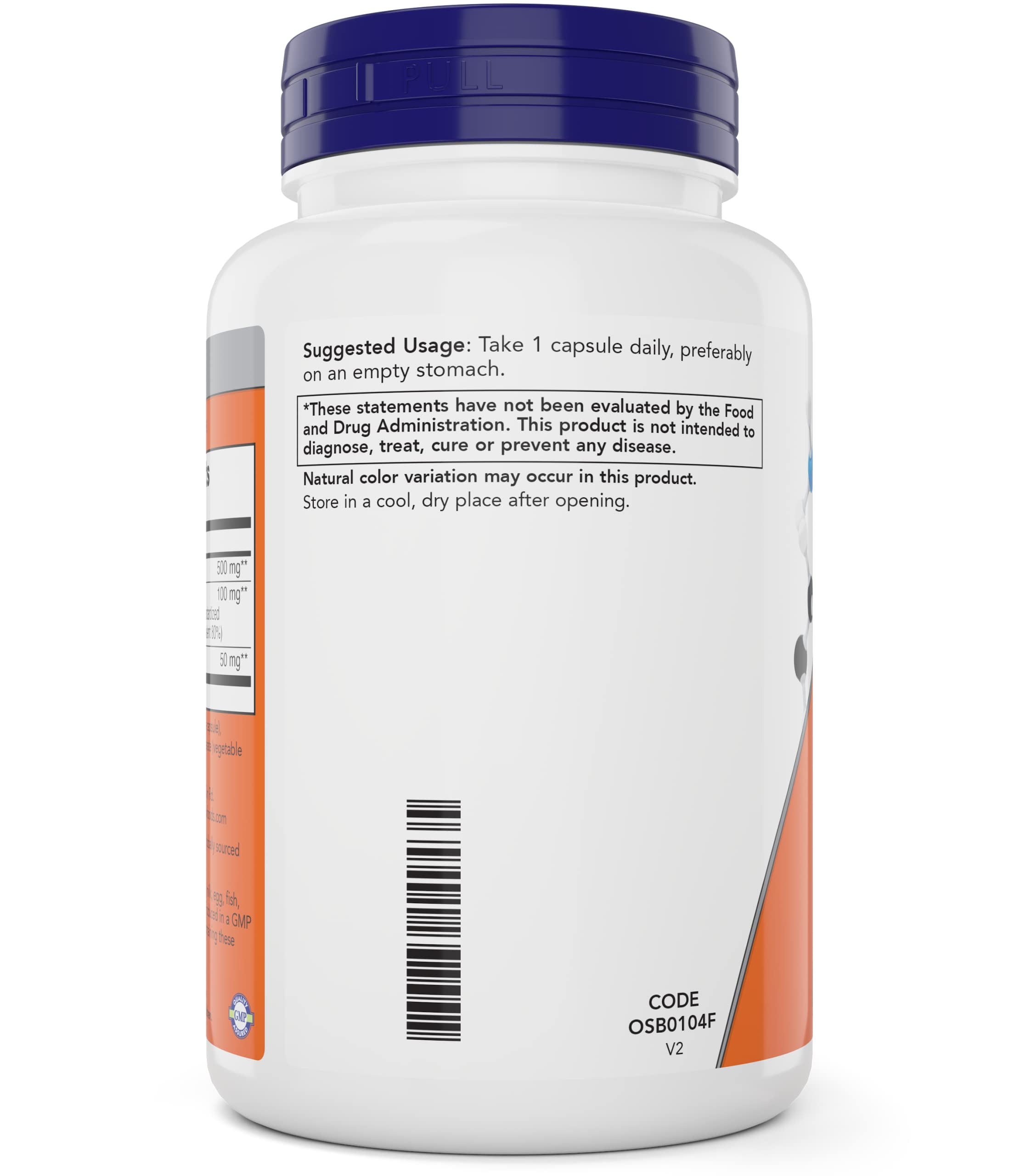 NOW Foods Glutathione 500 mg capsules inside view shows vegan form.