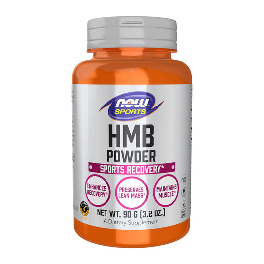 NOW Foods HMB powder bottle supports post-workout recovery