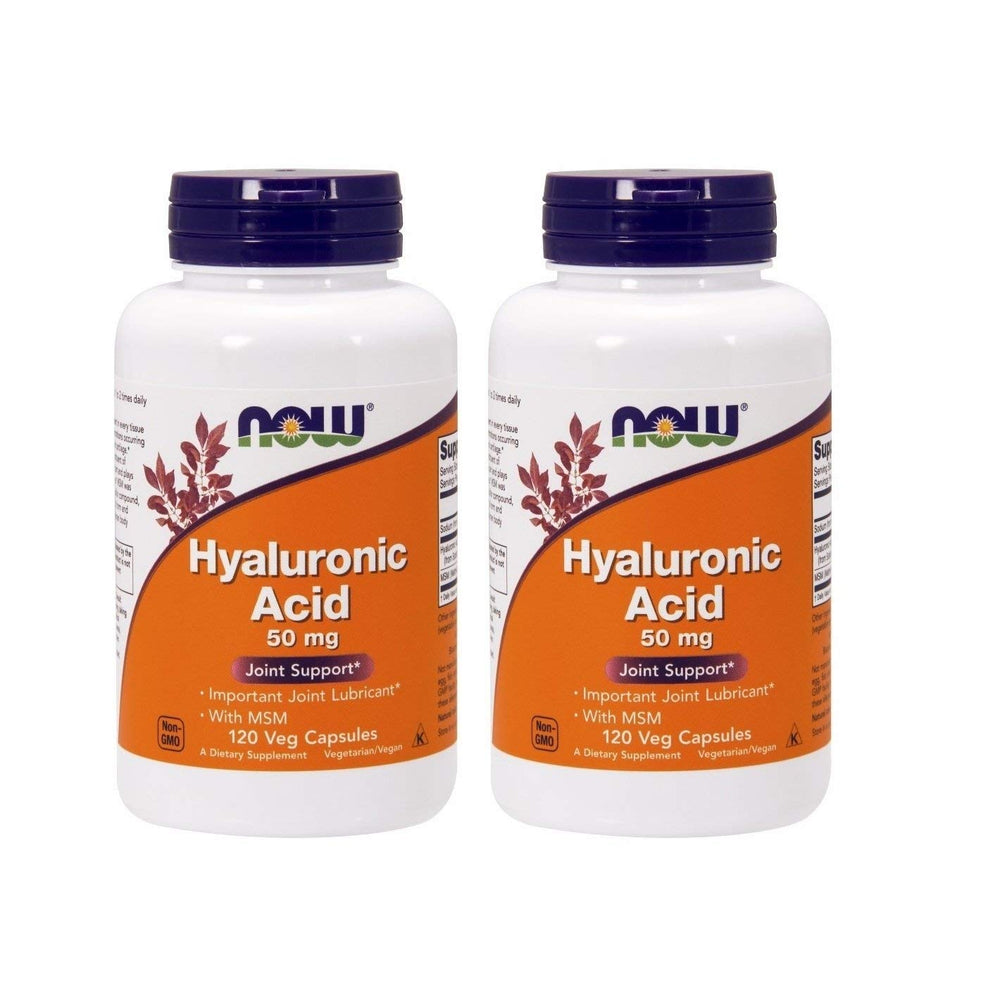 NOW Foods Hyaluronic Acid with MSM capsules for convenient daily use.