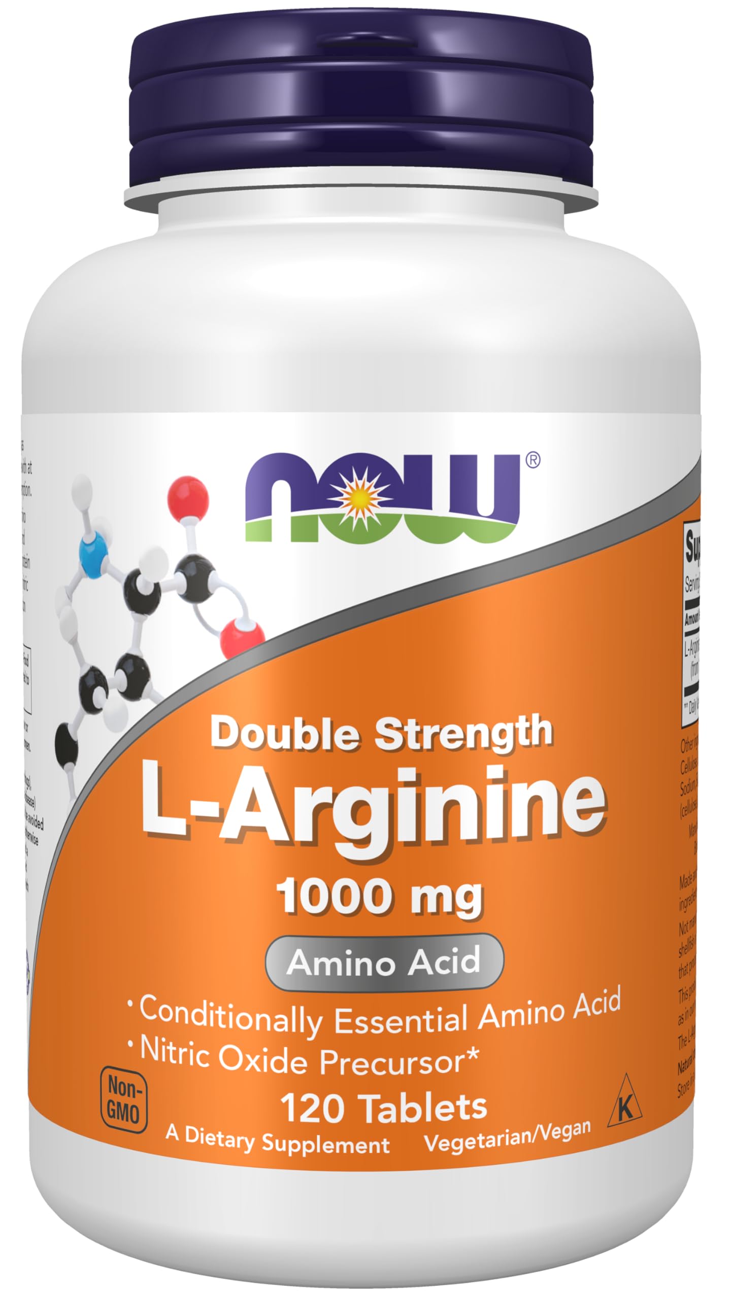 NOW Foods L-Arginine 1000 mg packaging, USA-made