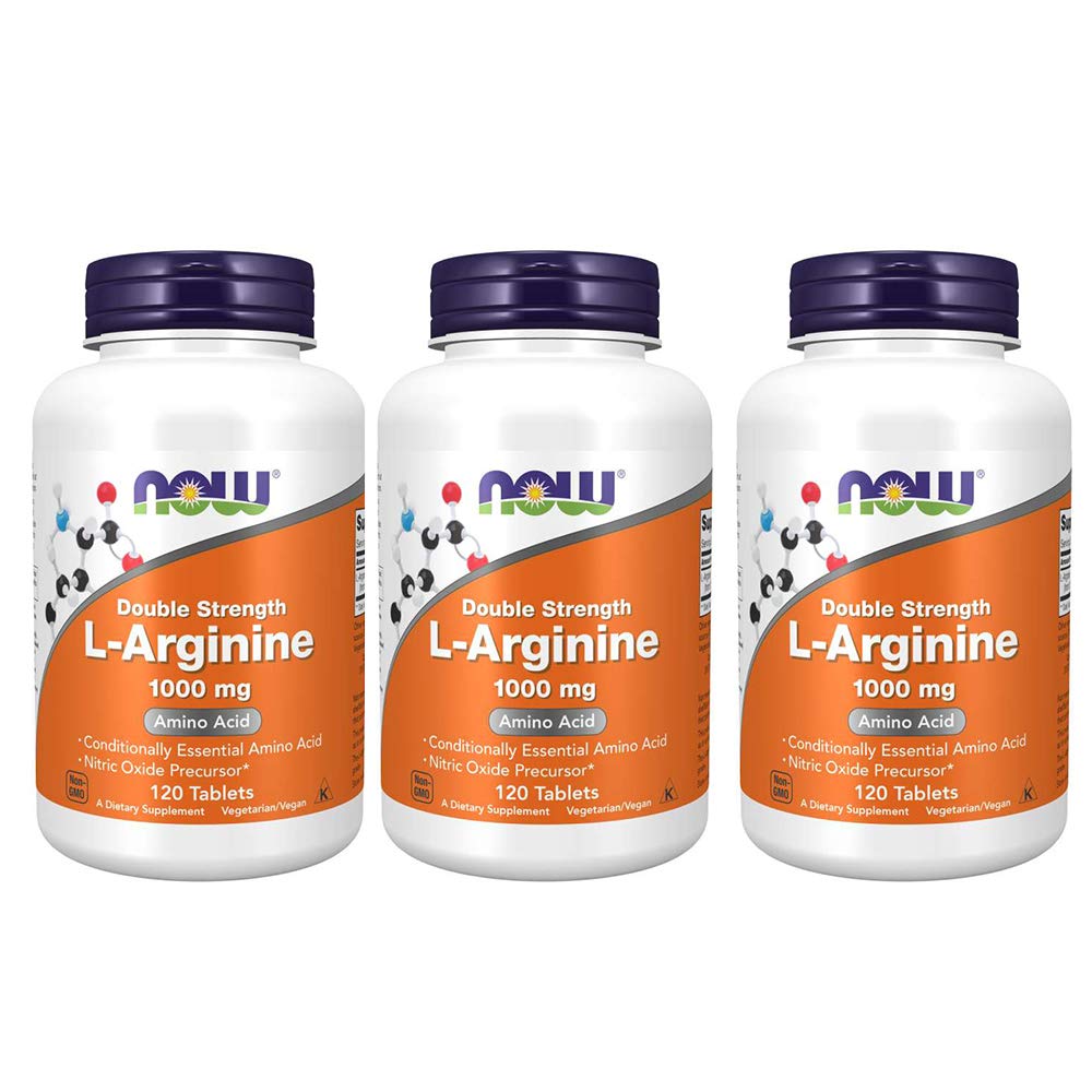 NOW Foods L-Arginine 1000mg bottle front for daily supplement use