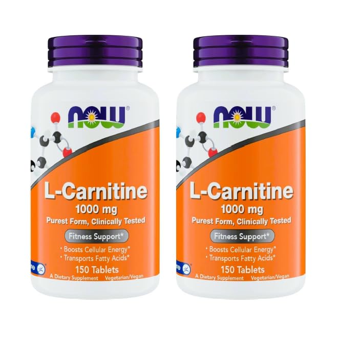 NOW Foods L-Carnitine 1000mg bottle front for daily energy support.