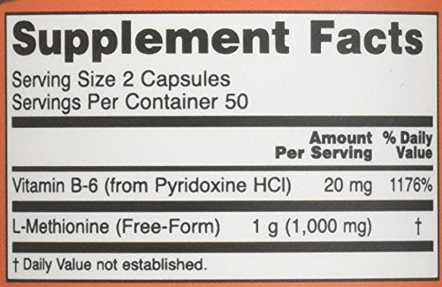 Three-pack display of NOW Foods L-Methionine 500 mg for convenient supplementation.