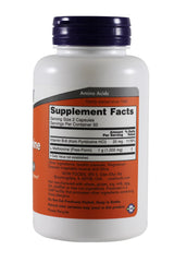 Now Foods L-methionine capsules close-up highlighting daily detox support.