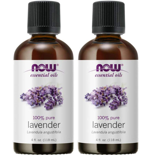 NOW Foods Lavender Oil bottle: pure lavender aroma for calming moments and mindful relaxation.