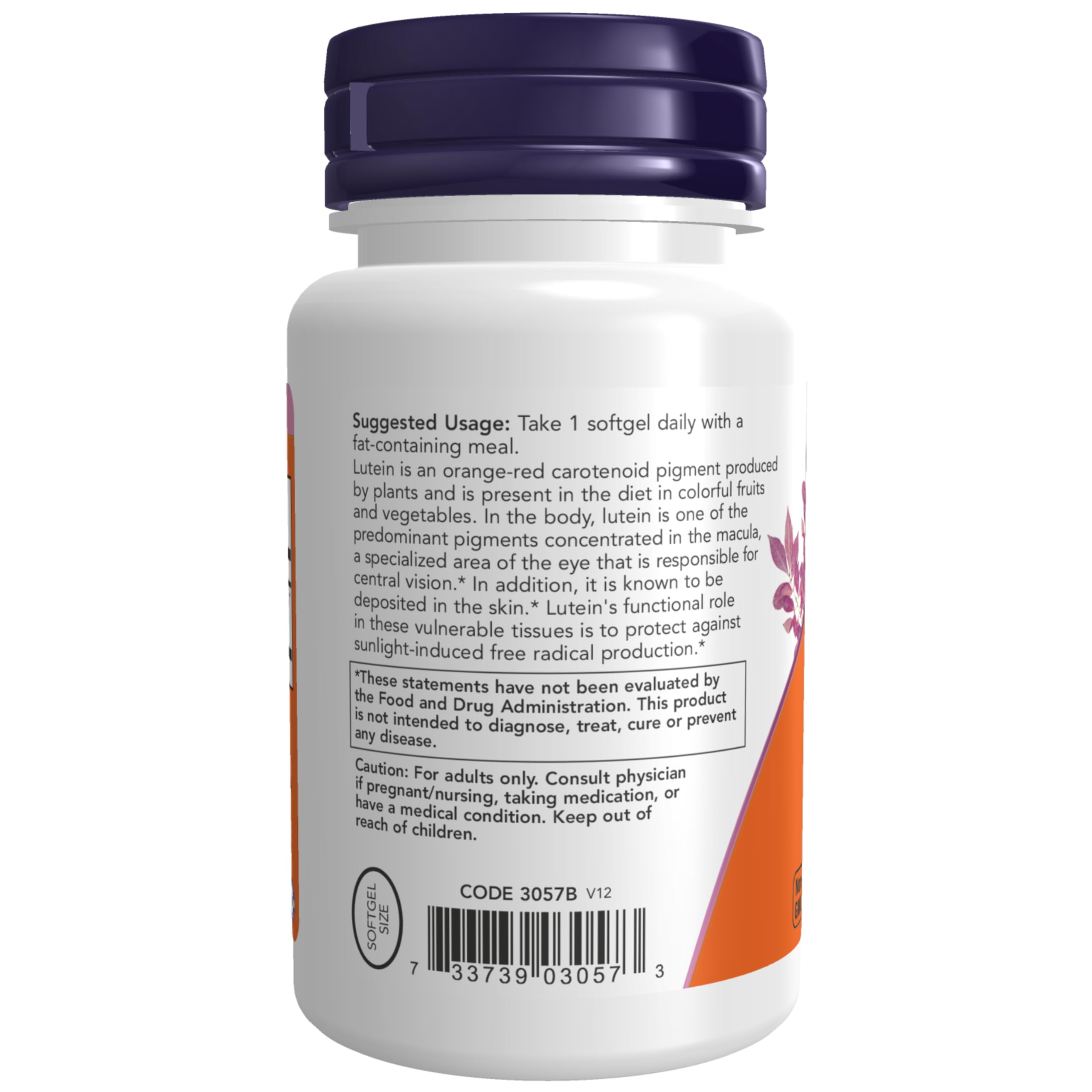NOW Foods Lutein 10 mg softgels closeup shows glossy capsules for easy daily use