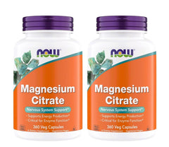 NOW Foods Magnesium Citrate bottle front view showing label details and energy support.