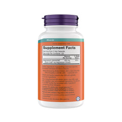 NOW Foods Magnesium Citrate bottle label highlights ingredients and certifications.