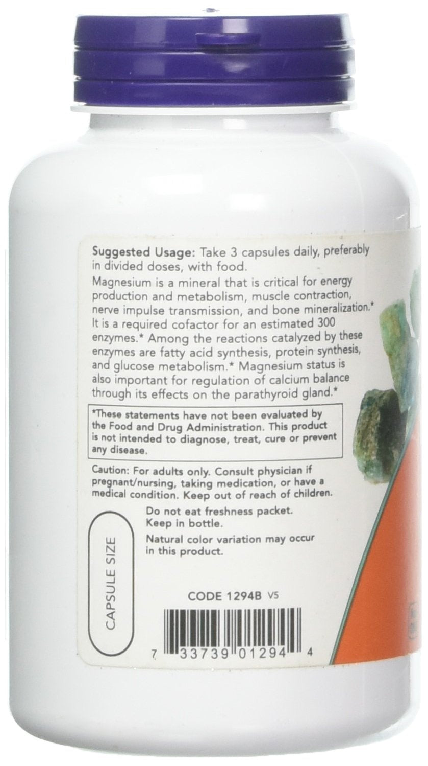 NOW Foods Magnesium Citrate caps 2-pack front highlights budget-friendly convenient two-pack supplement.