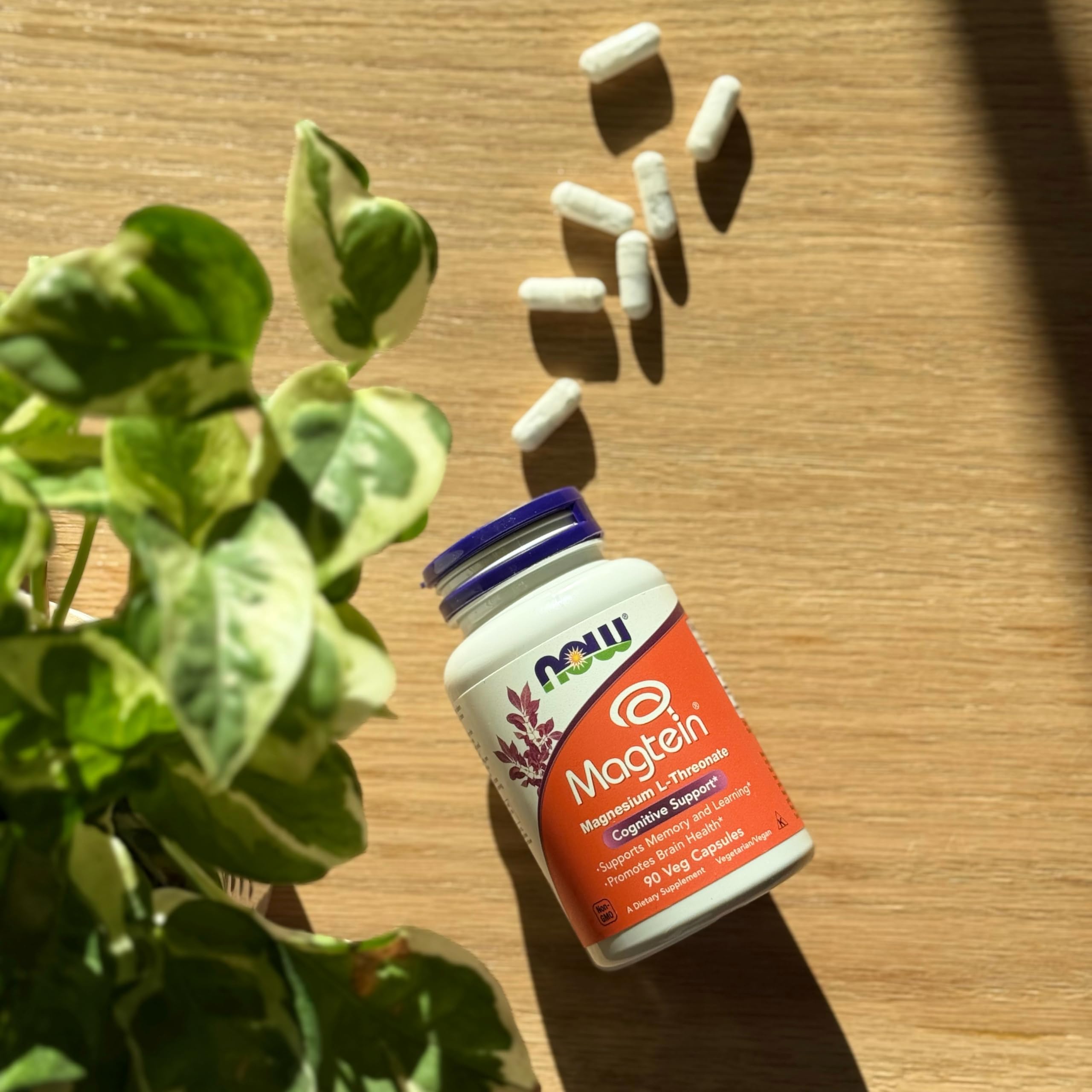 NOW Foods Magtein label shows magnesium L-threonate ingredients.
