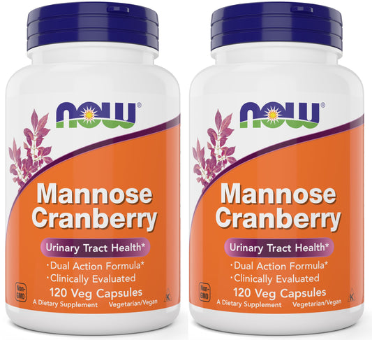 NOW Foods Mannose Cranberry bottle cap close-up for UT health support