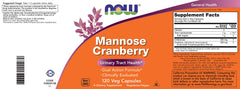 NOW Foods Mannose Cranberry product on a clean wellness setup for daily health