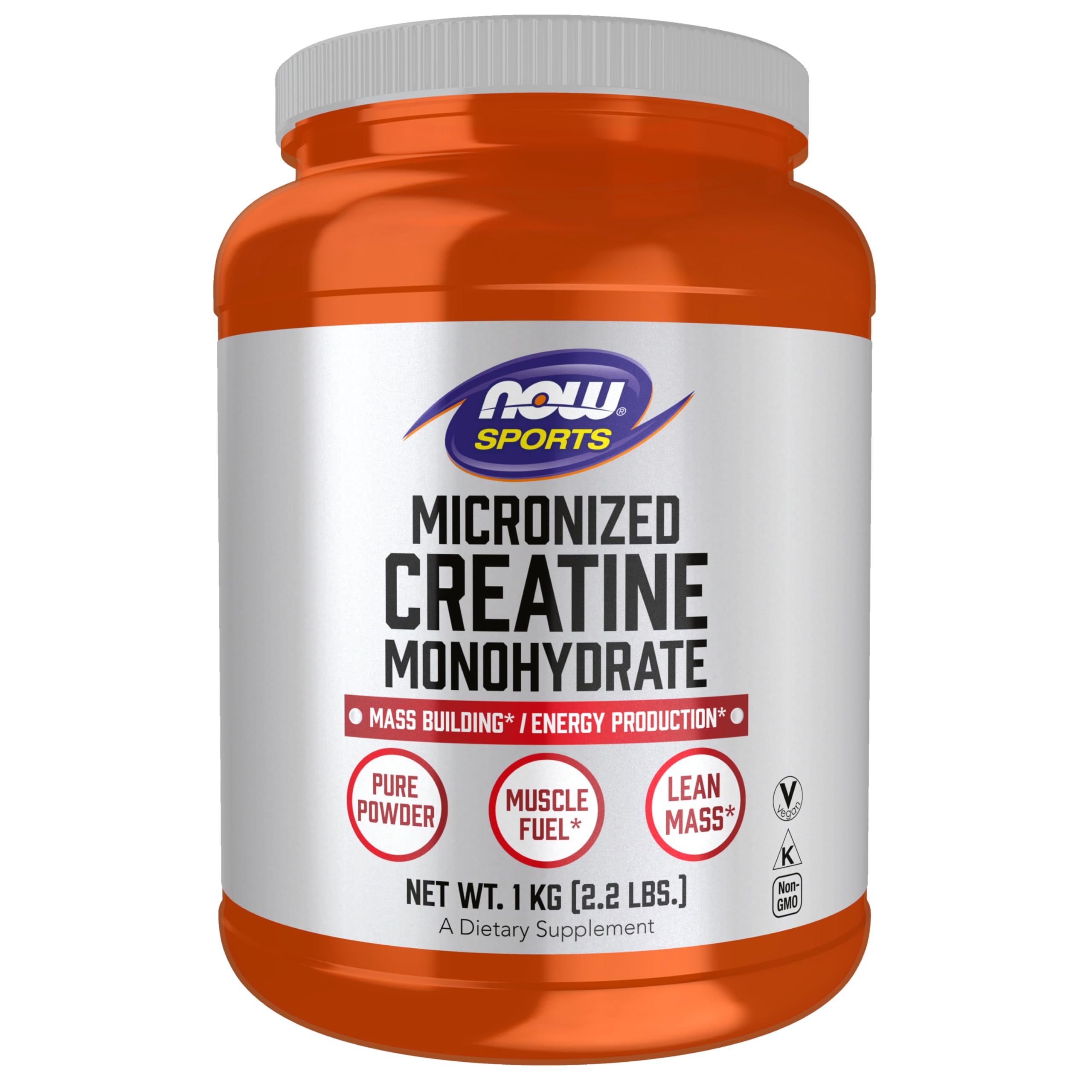 NOW Foods micronized creatine monohydrate bottle for reliable athletic fuel.