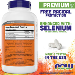 NOW Foods NAC 600 mg bottle label close-up showing 400 capsules for daily supplement routine