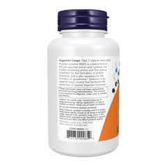 NOW Foods NAC 600 mg with Selenium bottle, highlighting trace minerals for enzyme support.