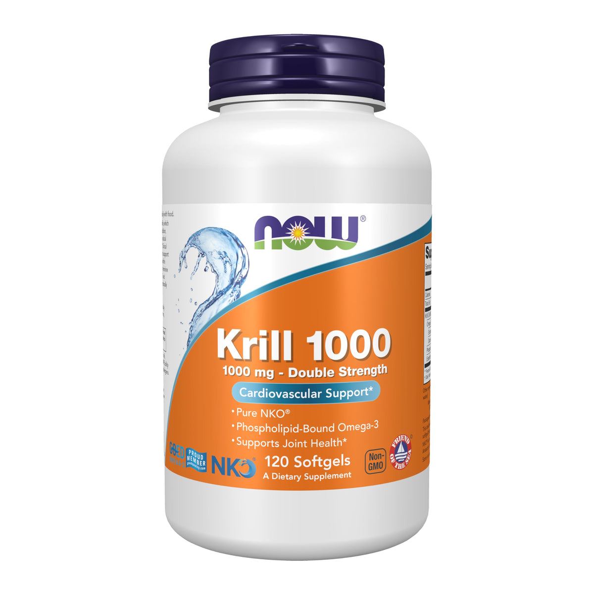 NOW Foods Neptune Krill double-strength bottle front; may support joint comfort.