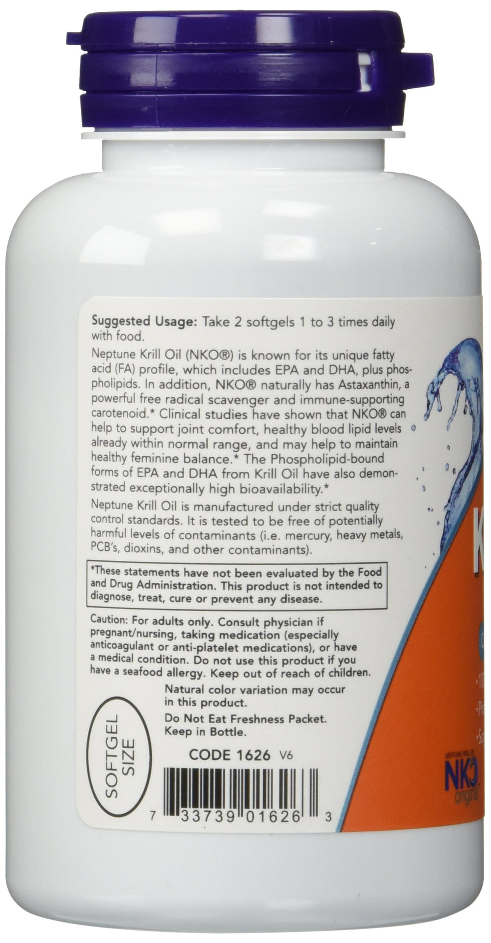 NOW Foods Neptune Krill Oil softgels in bottle highlighting convenient daily supplement.