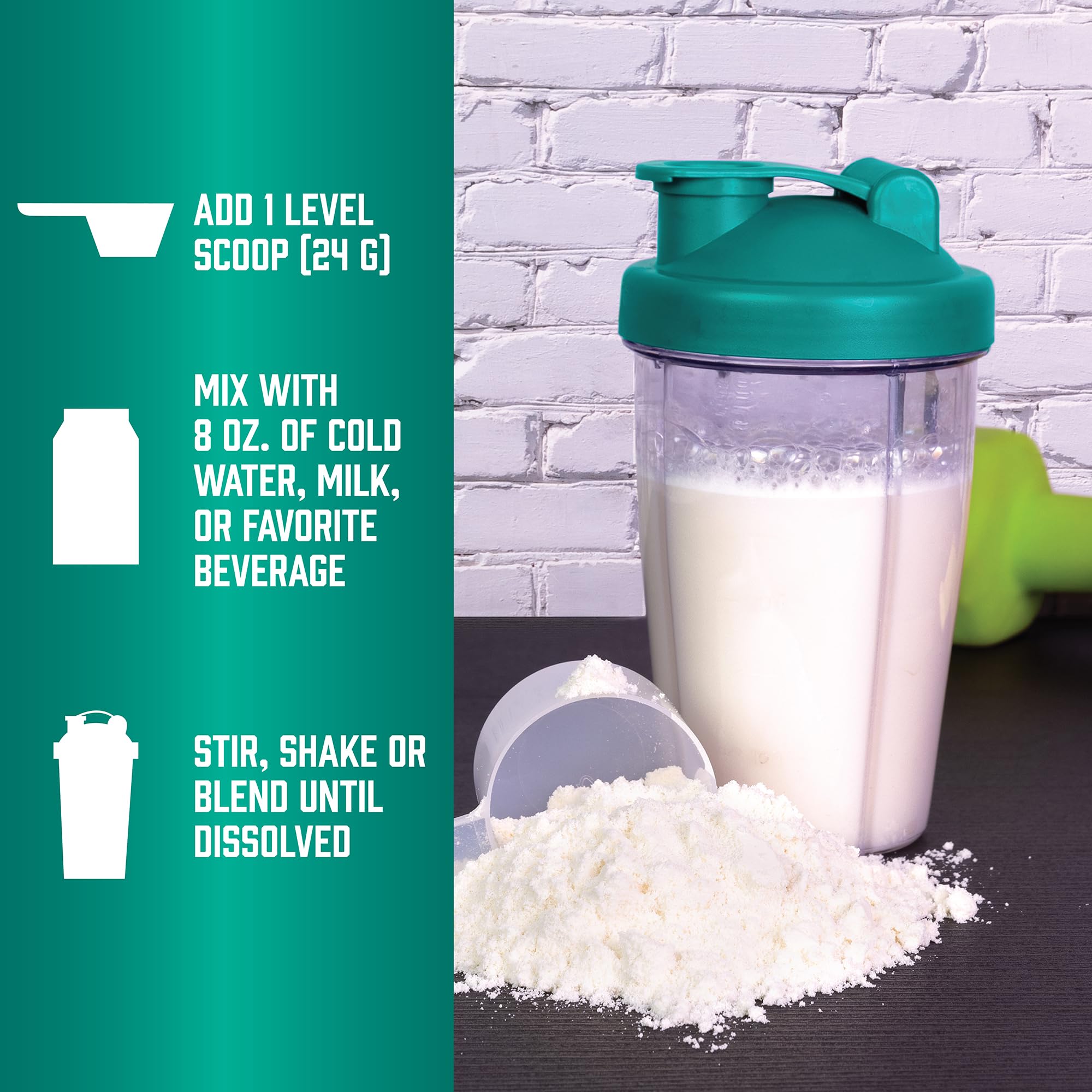 NOW Foods Organic Whey Protein mixing in water for quick protein boost.