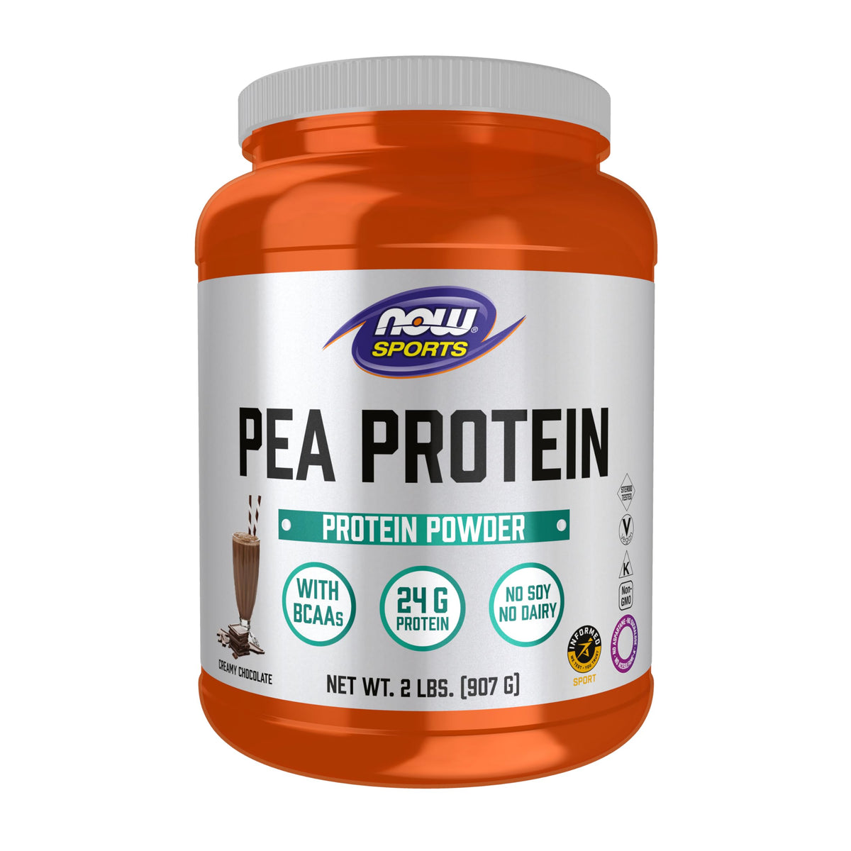 NOW Foods Pea Protein 24 g scoop for quick post-workout recovery