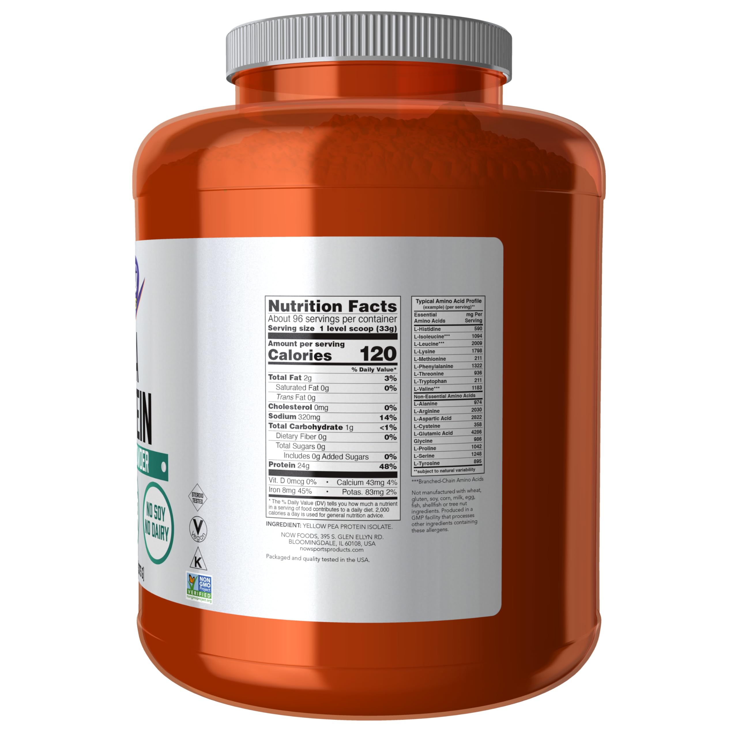 NOW Foods Pea Protein scoop highlighting easy serving for shakes