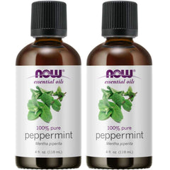 NOW Foods Peppermint Oil bottle pour for a refreshing aroma.