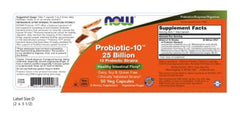 NOW Foods Probiotic-10 vegetarian capsules ready for daily supplementation
