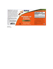 NOW Foods Probiotic-10 25 Billion store-display presents trusted wellness option.