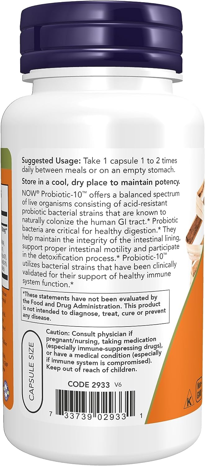 NOW Foods Probiotic-10 pack shot with two bottles for value.