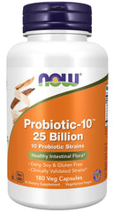 NOW Foods Probiotic-10 bottle with daily digestive support