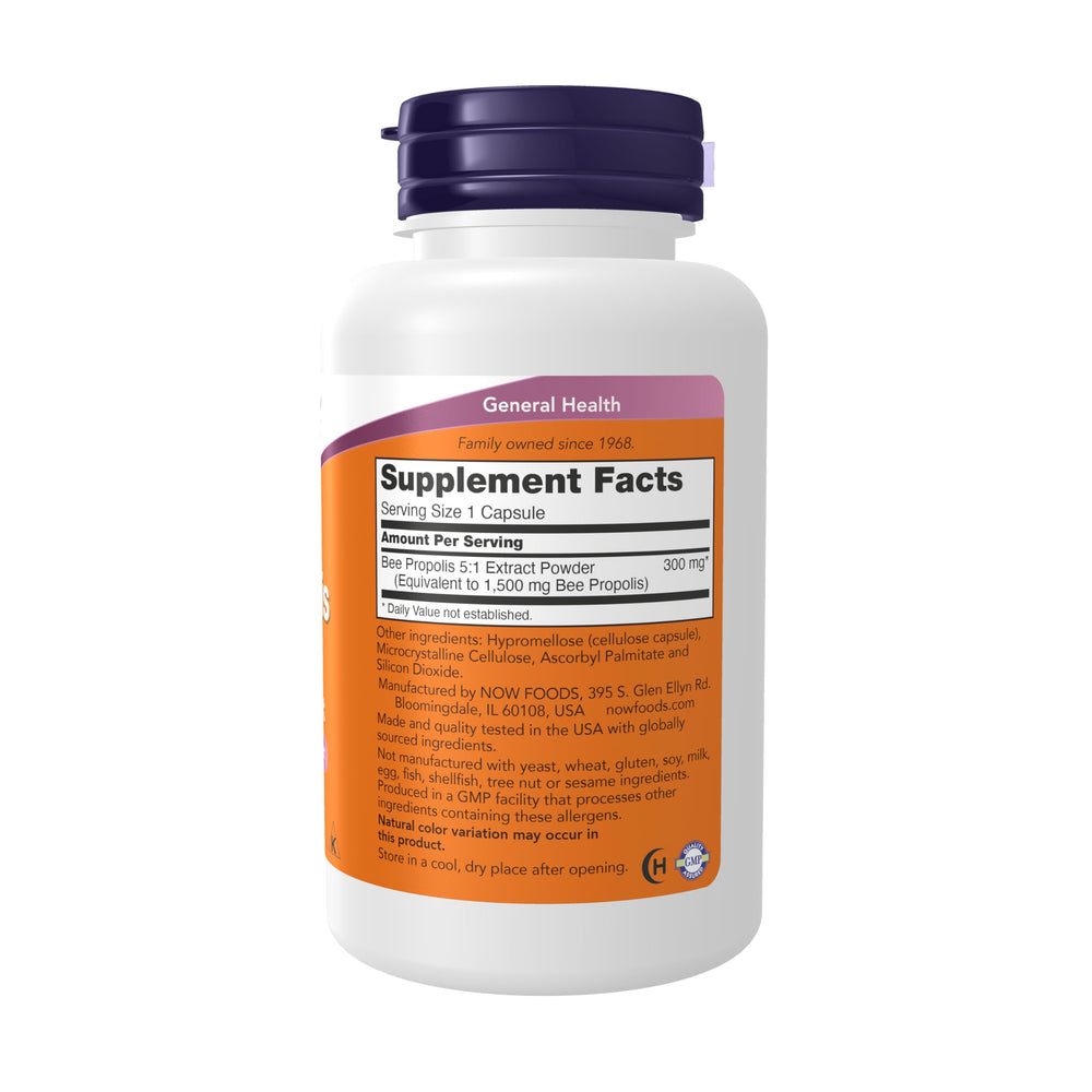 NOW Foods Propolis 1500 mg 3-pack packaging close-up for value