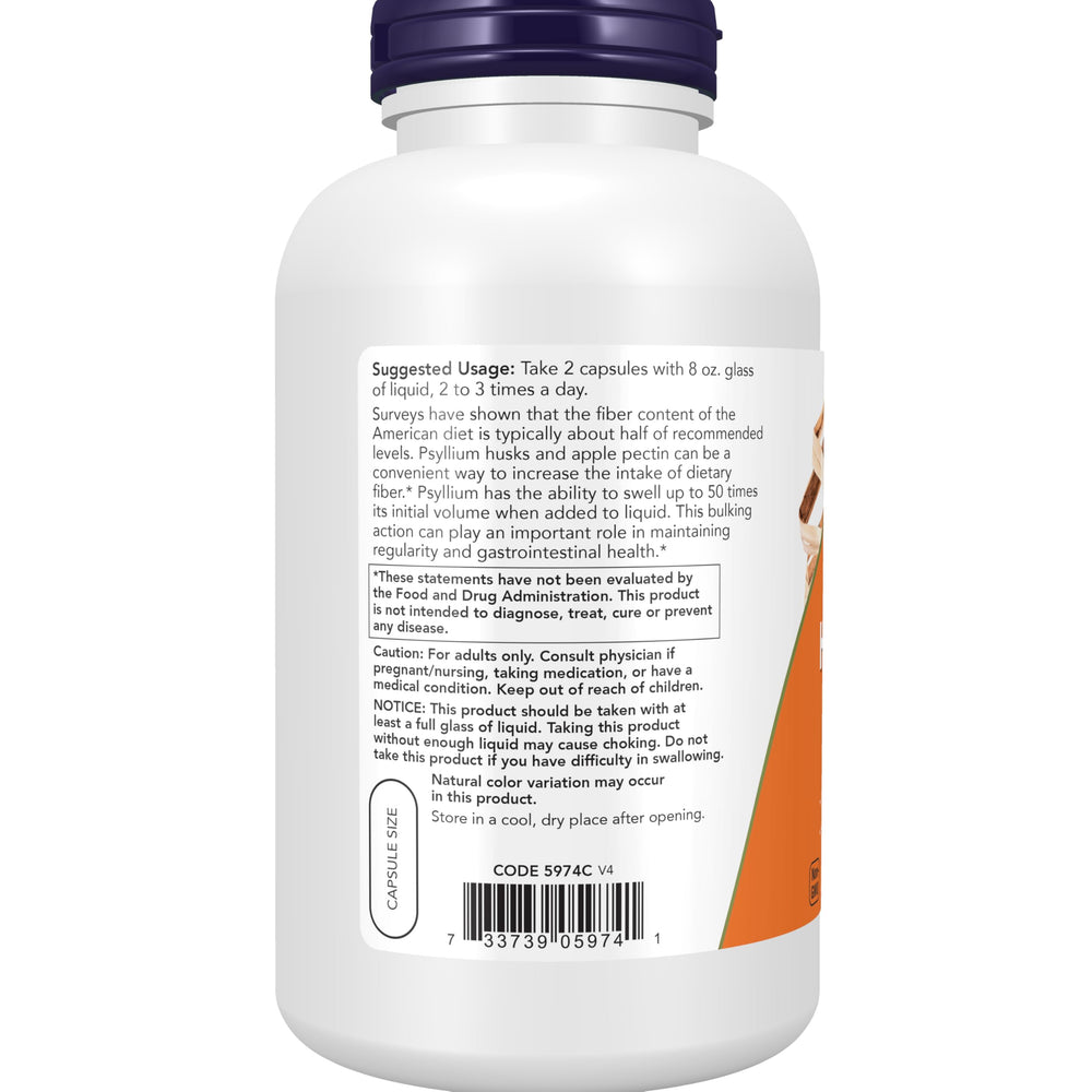 NOW Foods close-up of psyllium powder texture illustrating soluble fiber