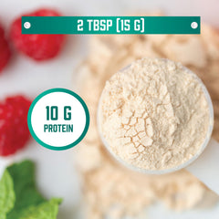 NOW Foods Pumpkin Seed Protein powder pouring into smoothie bottle for easy breakfast