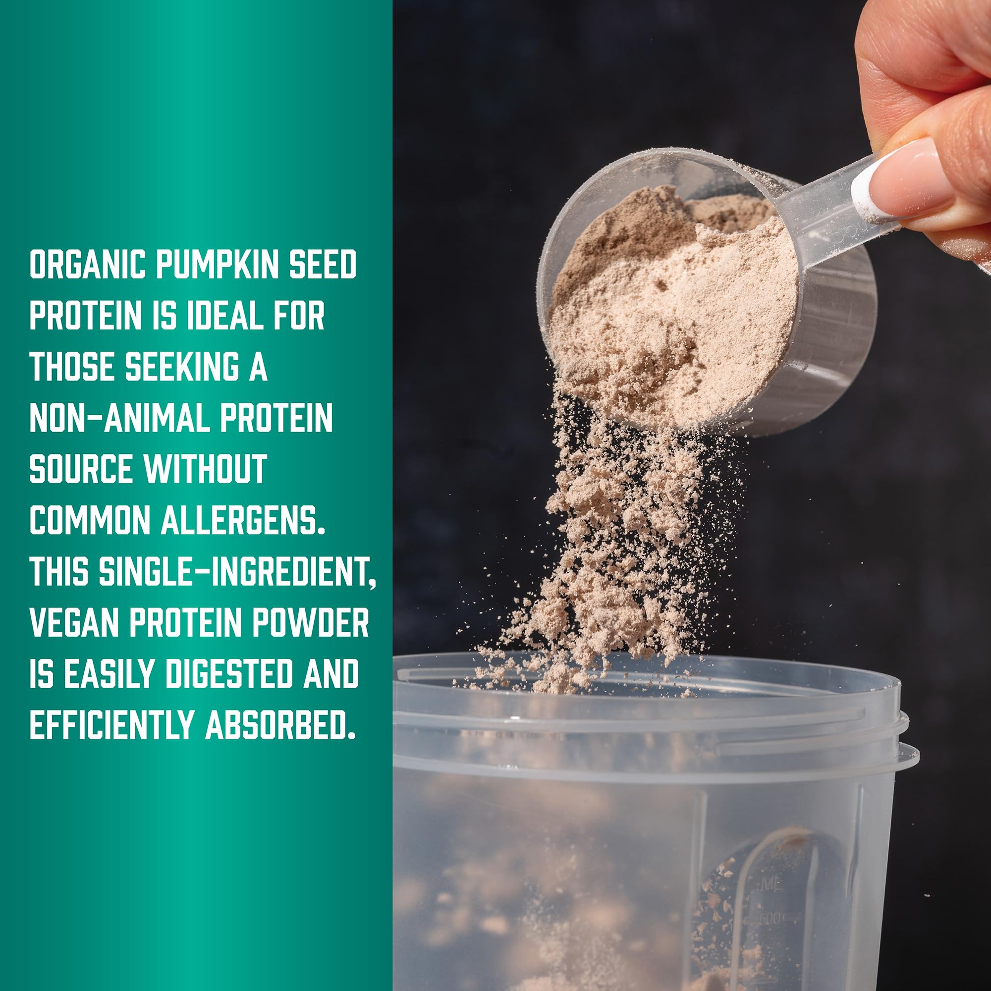 NOW Foods Pumpkin Seed Protein powder vegan and non-GMO packaging emphasis