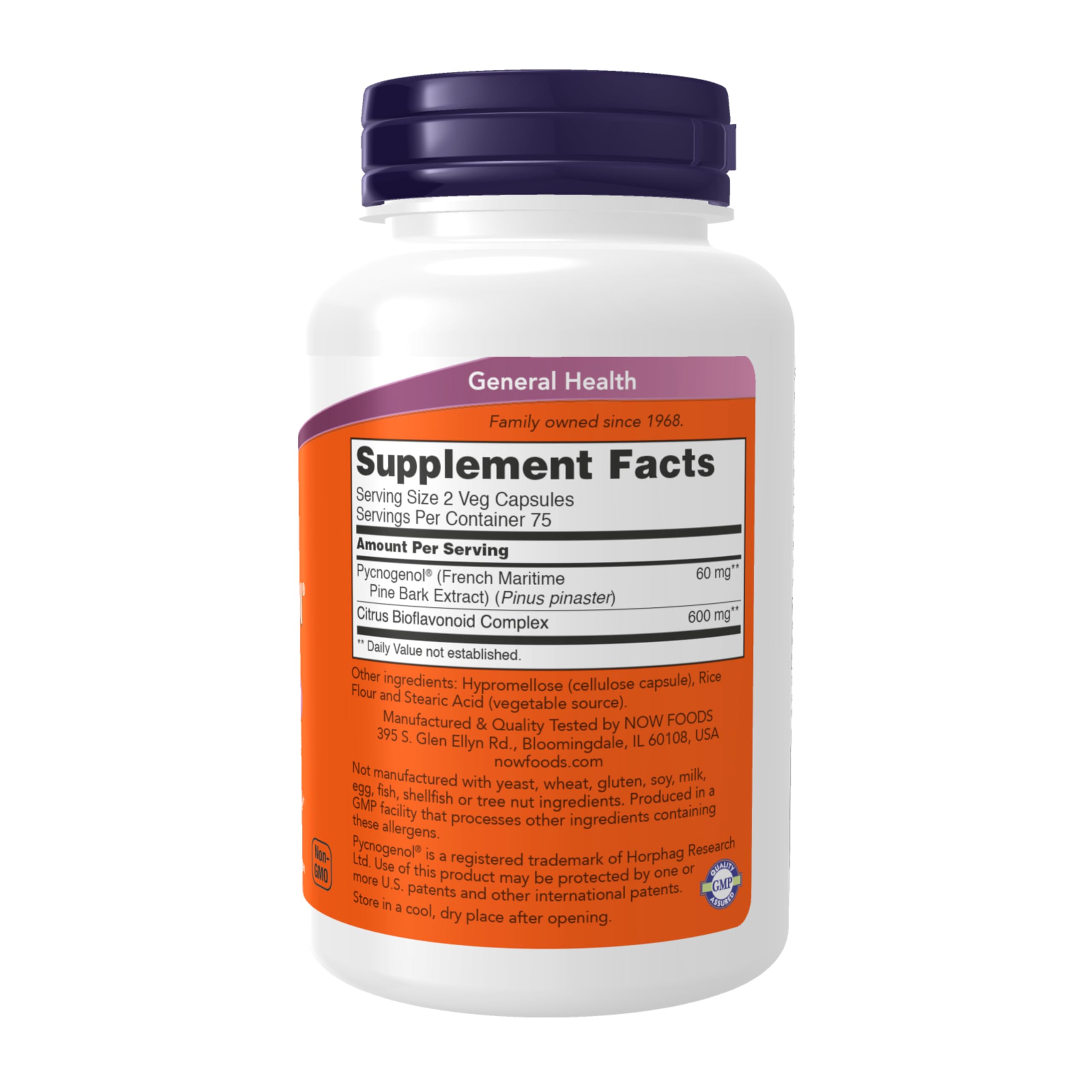 NOW Foods Pycnogenol capsules arranged for daily immune-friendly supplementation