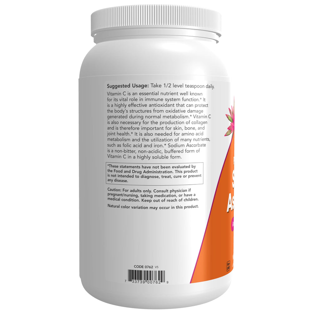 NOW Foods Sodium Ascorbate Powder dissolving in water for quick mixing