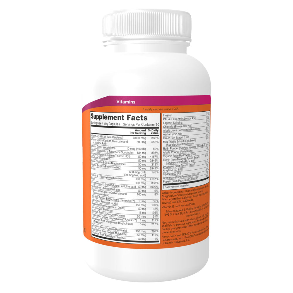 NOW Foods Special Two capsules on bottle side promote convenient daily use.