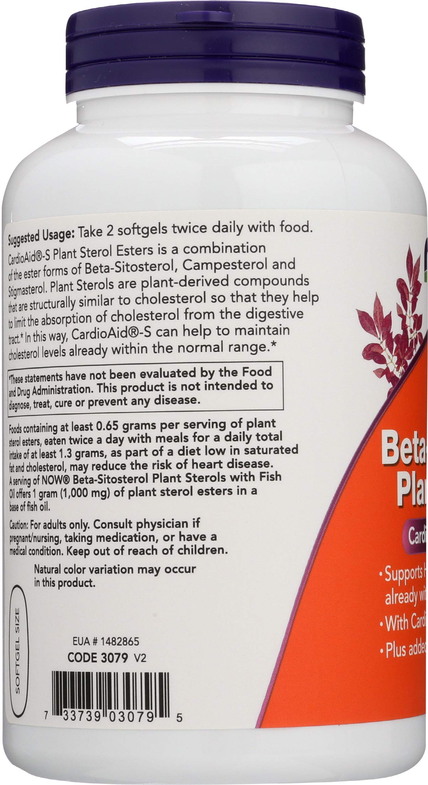 NOW Foods SPO beta-sitosterol and fish oil info panel supports informed choices.