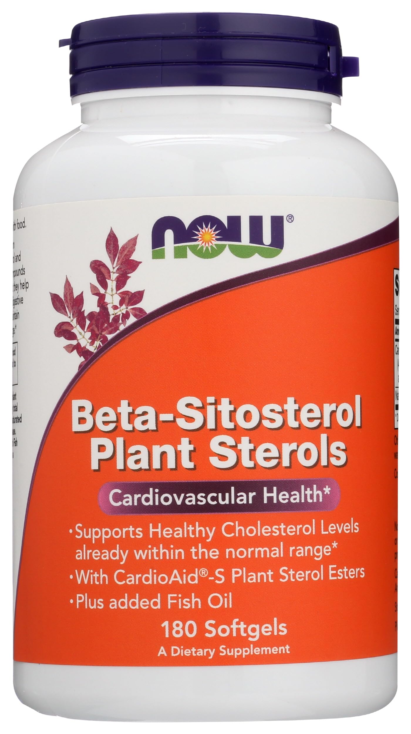 NOW Foods SPO beta-sitosterol fish oil softgels bottle supports daily cardiovascular wellness.