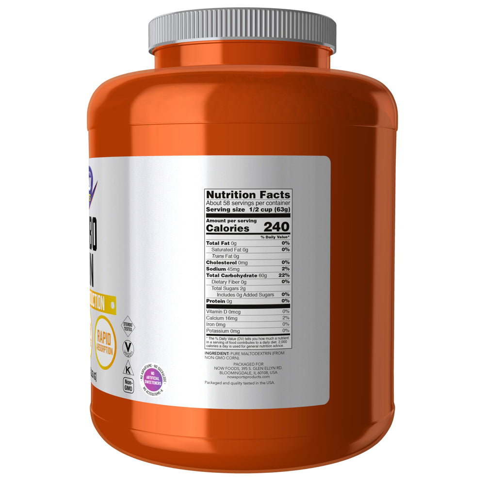 NOW Foods Carbo Gain shows rapid absorption ideal for athletic fueling during workouts
