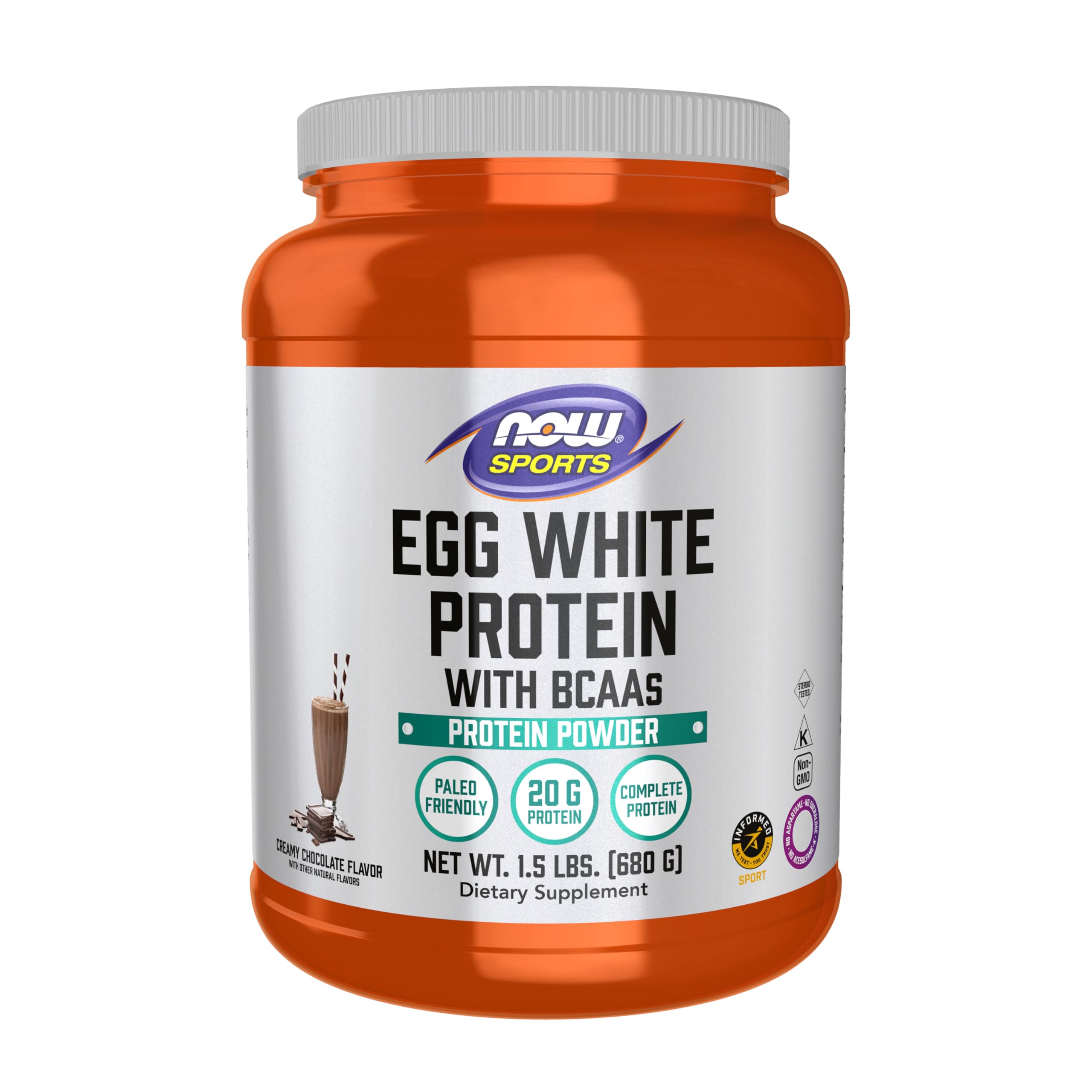 NOW Foods Sports Egg White Protein bottle for post-workout shakes