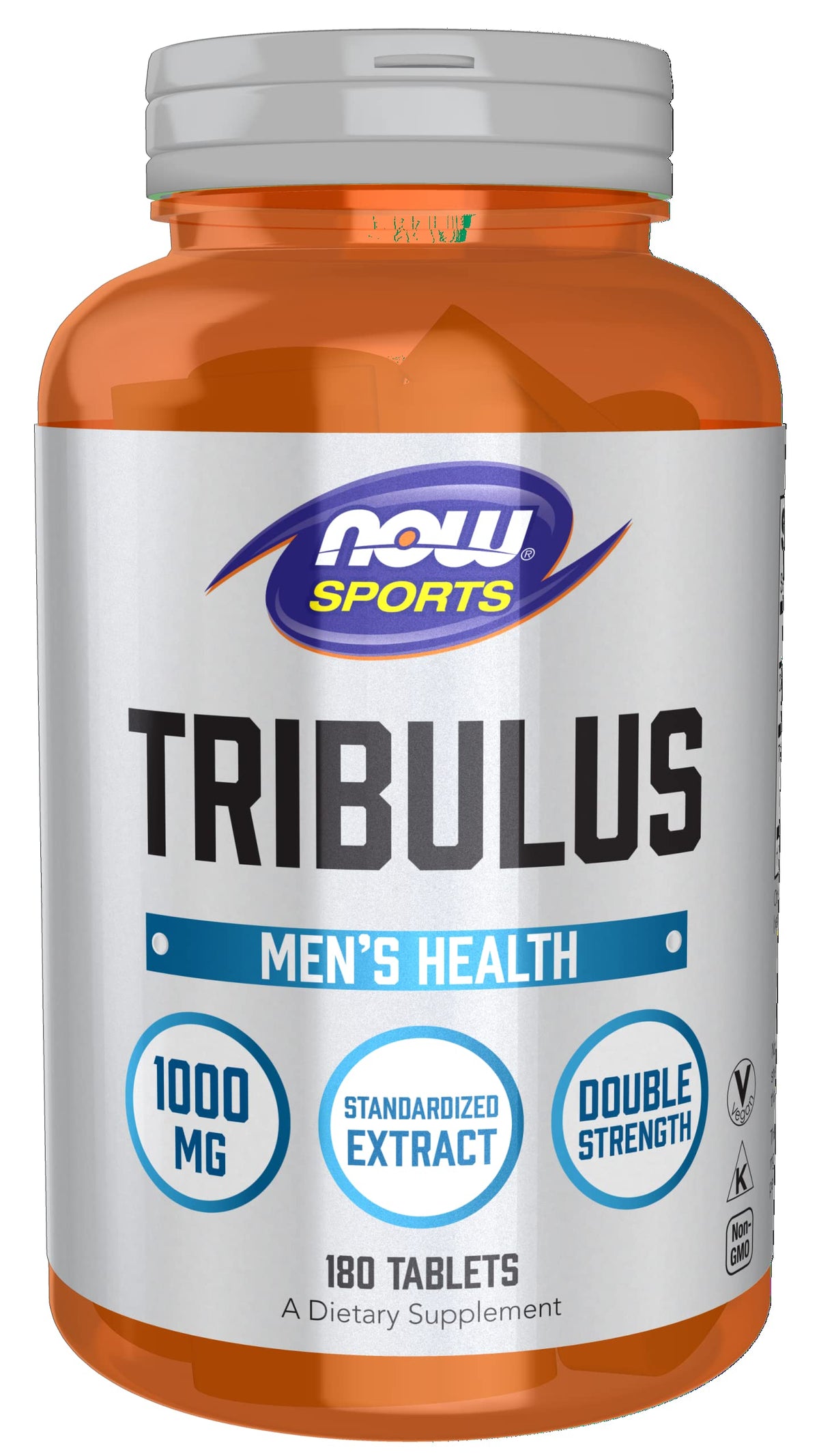 NOW Foods Tribulus 1000mg tablets front view for daily vitality support.