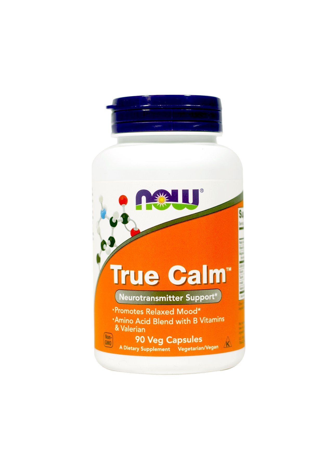 NOW Foods True Calm amino relaxer bottle front for easy daily calm support.