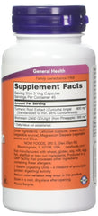 Now Foods Turmeric Bromelain bottle back label highlights ingredients and GMP