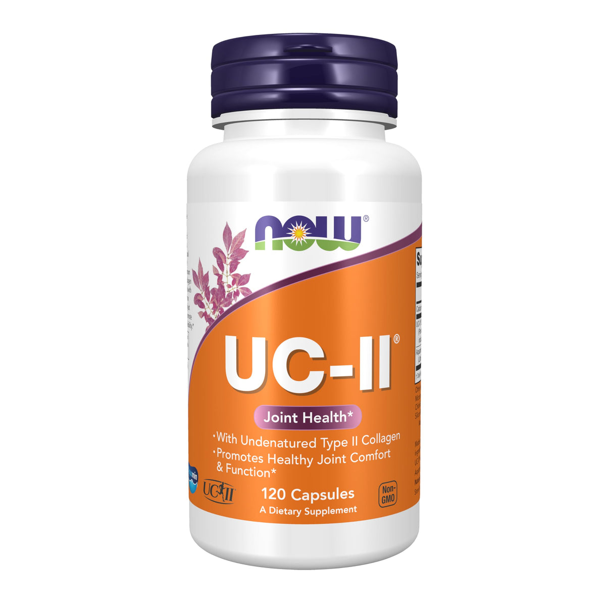 NOW Foods UC-II Type II collagen capsules bottle supports joint comfort and mobility