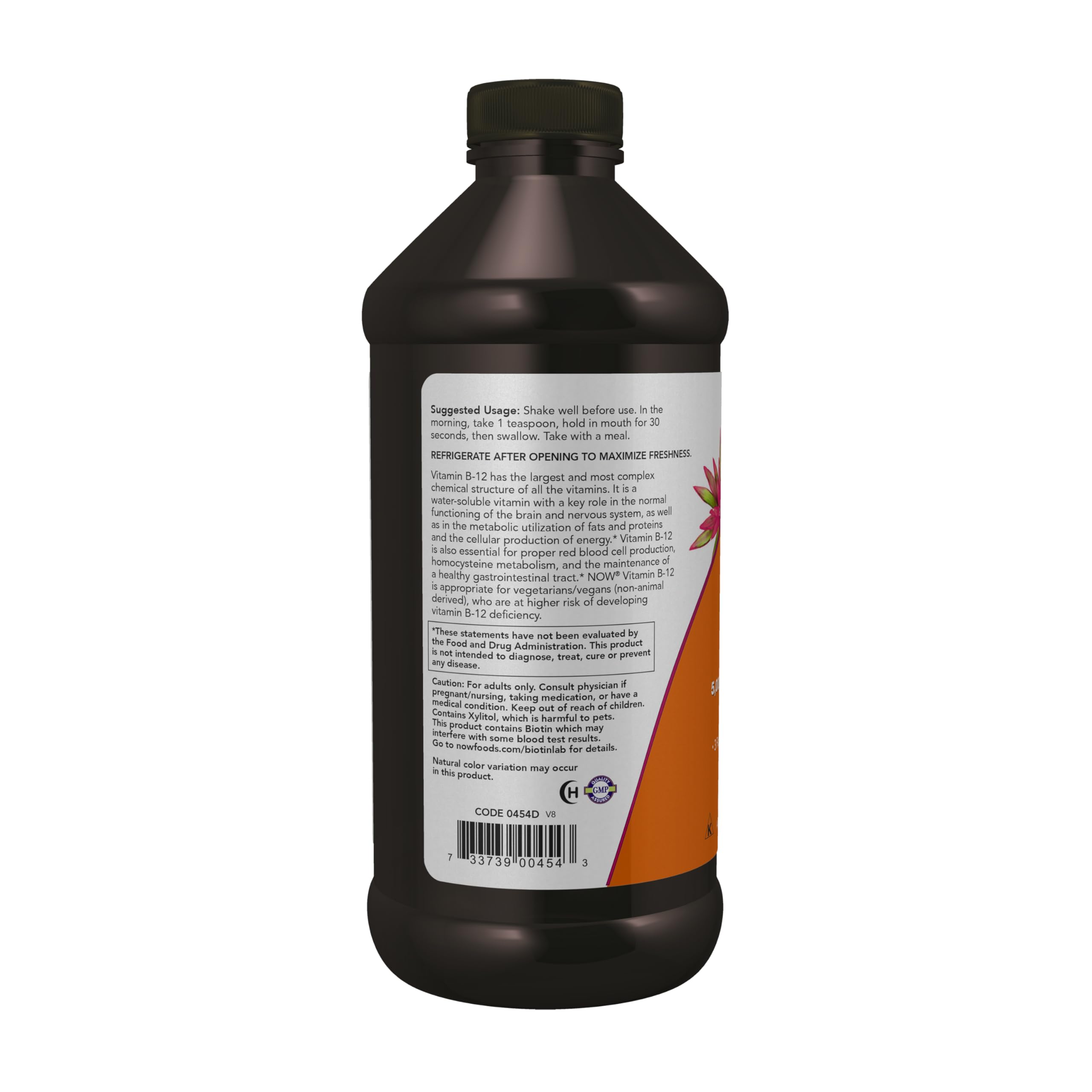 NOW Foods Ultra B-12 Liquid shown in a morning dosing context