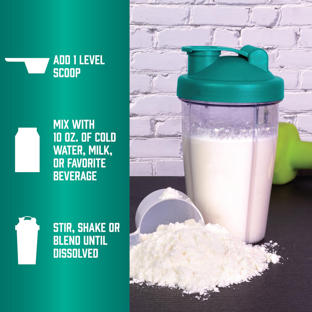 Close-up of NOW Foods protein scoop for precise serving measurement