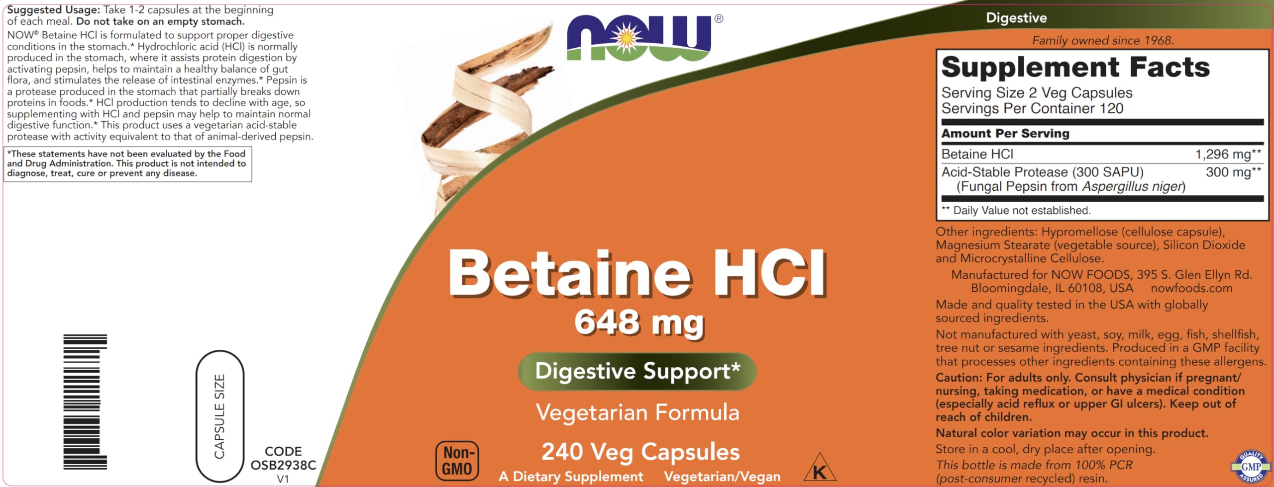 NOW Foods Vegetarian acid-stable protease for gentle digestion.